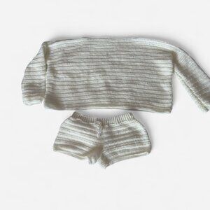 White crochet lounge wear